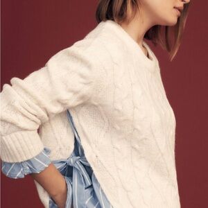 Anthropologie Twofer Cable Knit Sweater